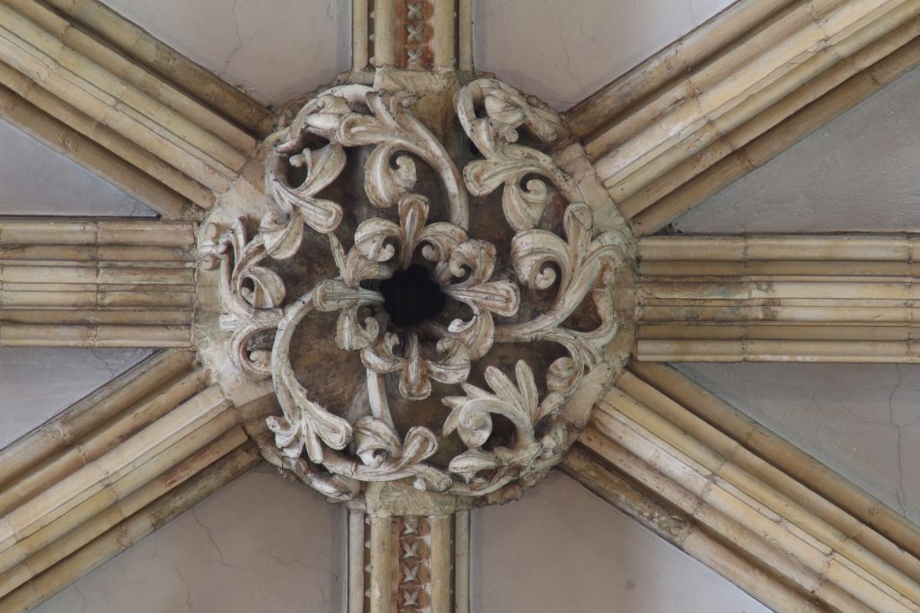 Image of boss in the nave high vaults of Lincoln Cathedral