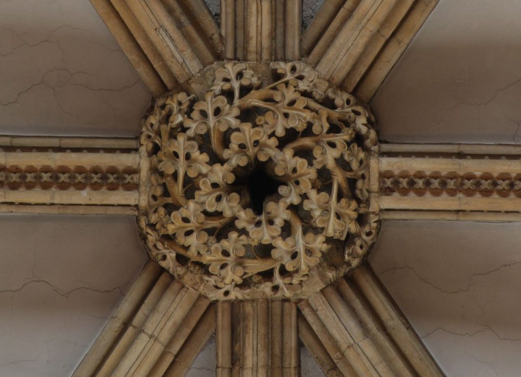 Image of boss in the nave high vaults at Lincoln Cathedral