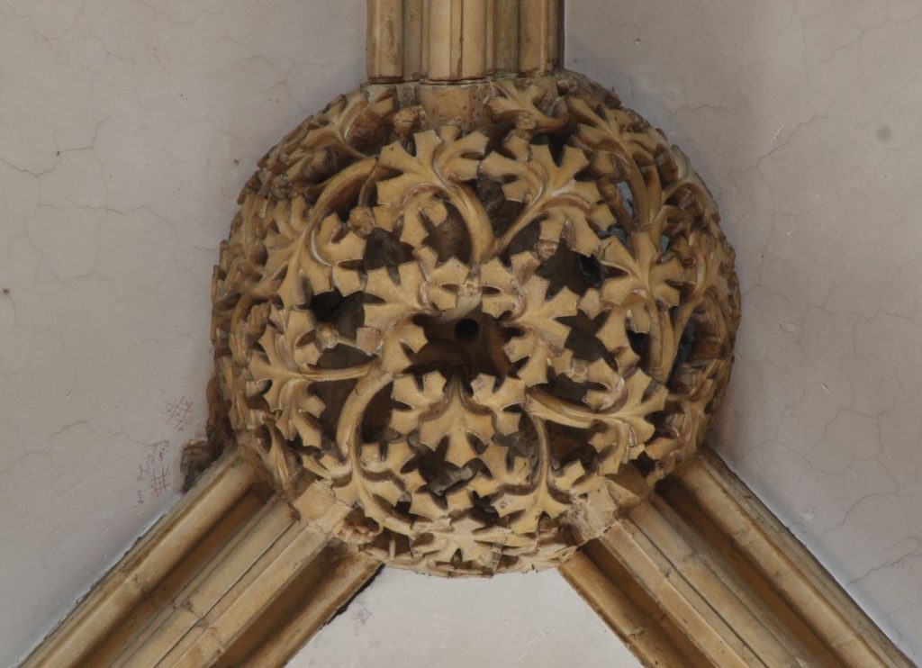 Image of boss in the nave high vaults at Lincoln Cathedral