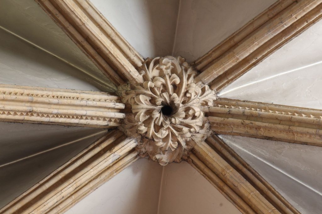 Image of boss from the north arm of the east transept of Lincoln Cathedral