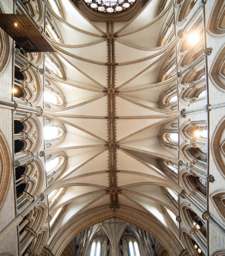 Image of the vault in the Great Transept at Lincoln Cathedral, north arm, looking up