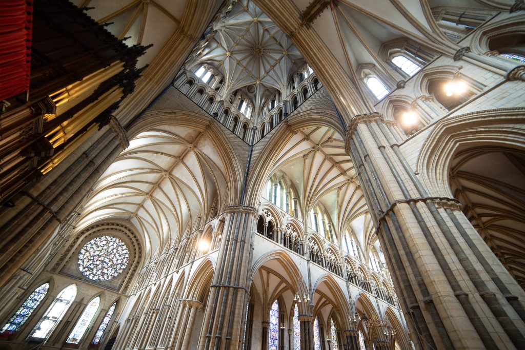 Image of crossing at Lincoln Cathedral, looking southwest