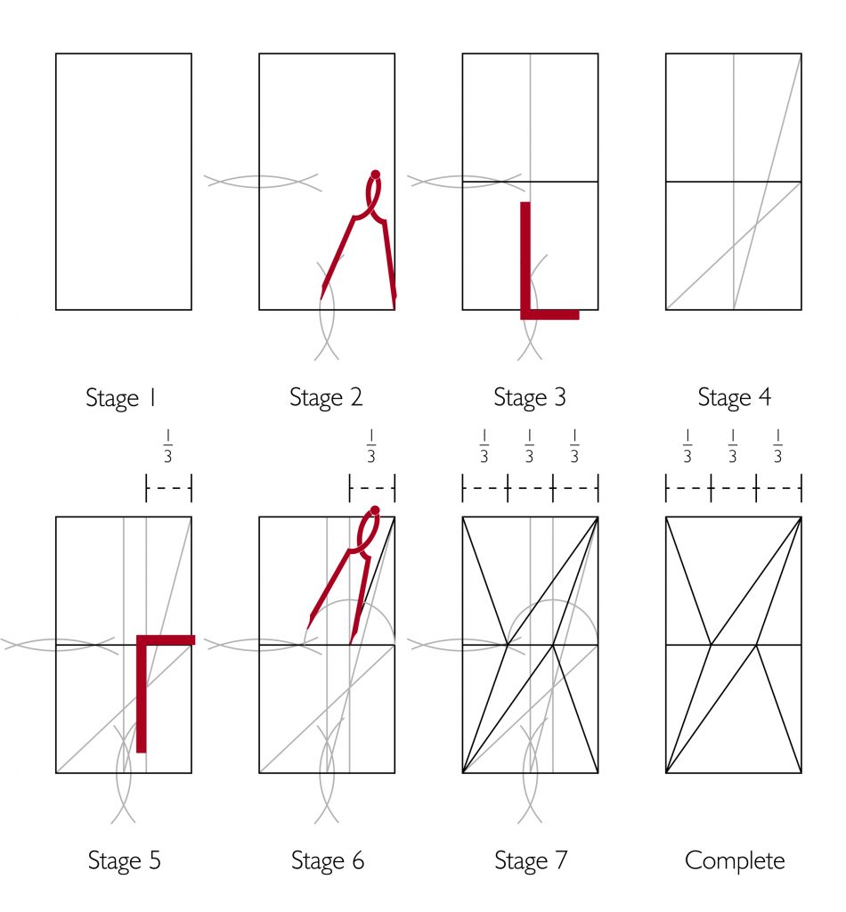 Image of alternative step-by-step design process for the vault plan in St Hugh's Choir at Lincoln Cathedral