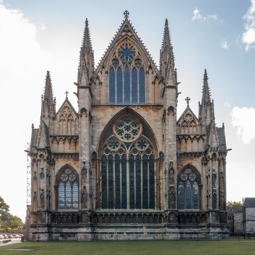 Image of exterior of east end of Lincoln Cathedral, photograph by Martin Kraft (Wikimedia Commons, CC BY-SA 3.0)