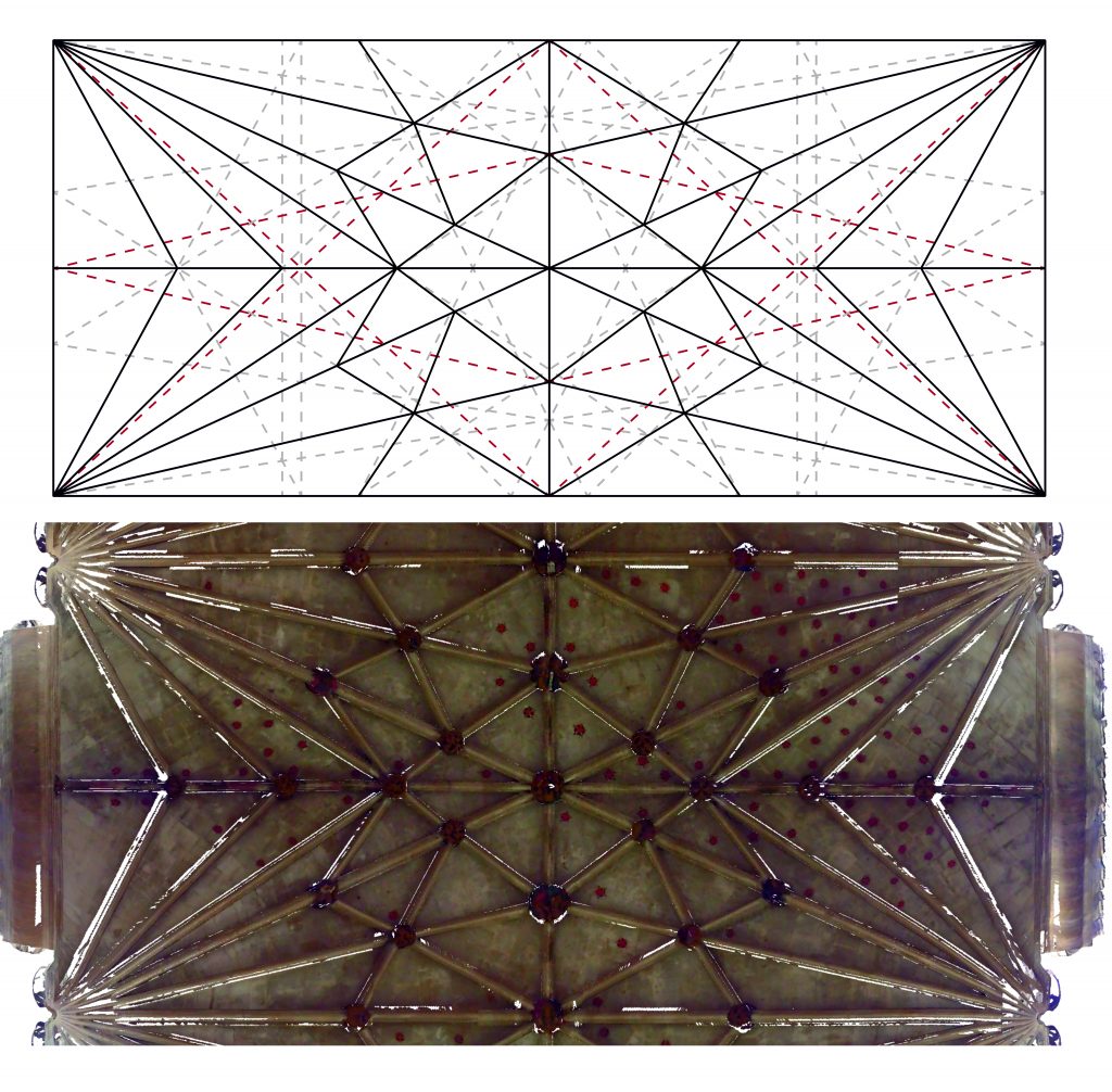 Orthophoto and design process plan for the Lady Chapel at Ely Cathedral