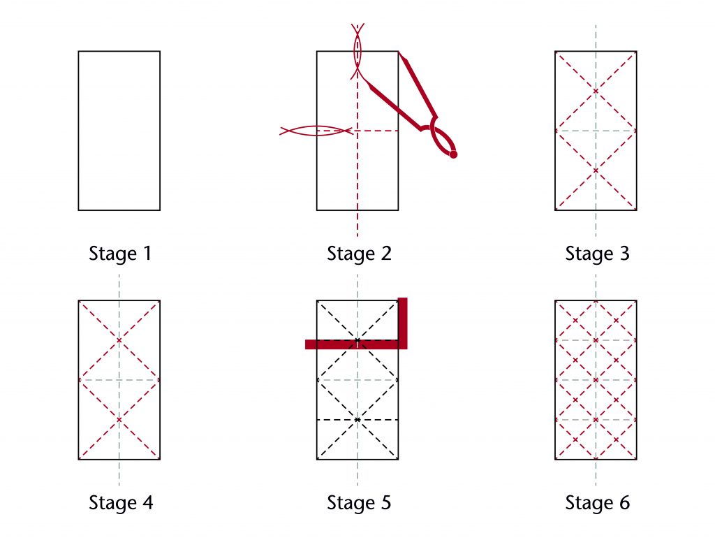 Diagram of step-by-step design process for the choir vault at Wells Cathedral