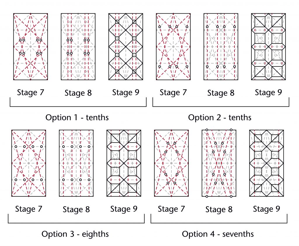 Diagram of hypothetical design processes for the vault plan of the choir at Wells Cathedral