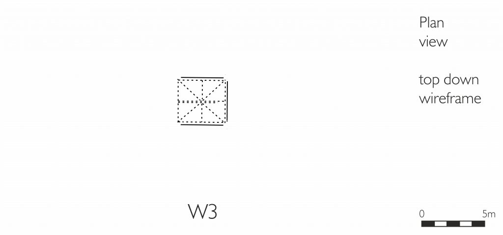 Plan view of wireframe model of medieval groin vault in the West Range at Norton Priory