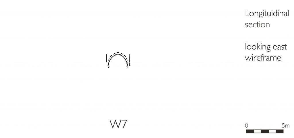 Longitudinal section of wireframe model of rib vault in the West Range at Norton Priory