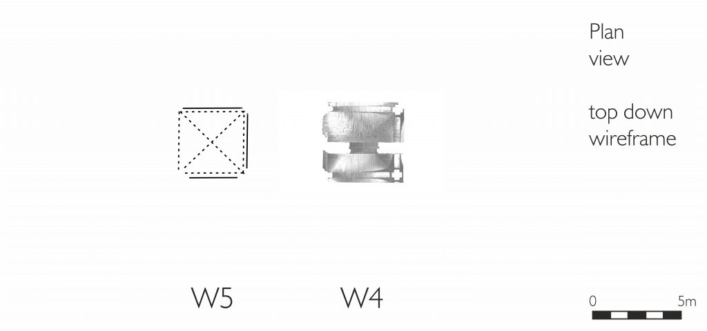 Plan view of wireframe model of modern groin vault in the West Range at Norton Priory