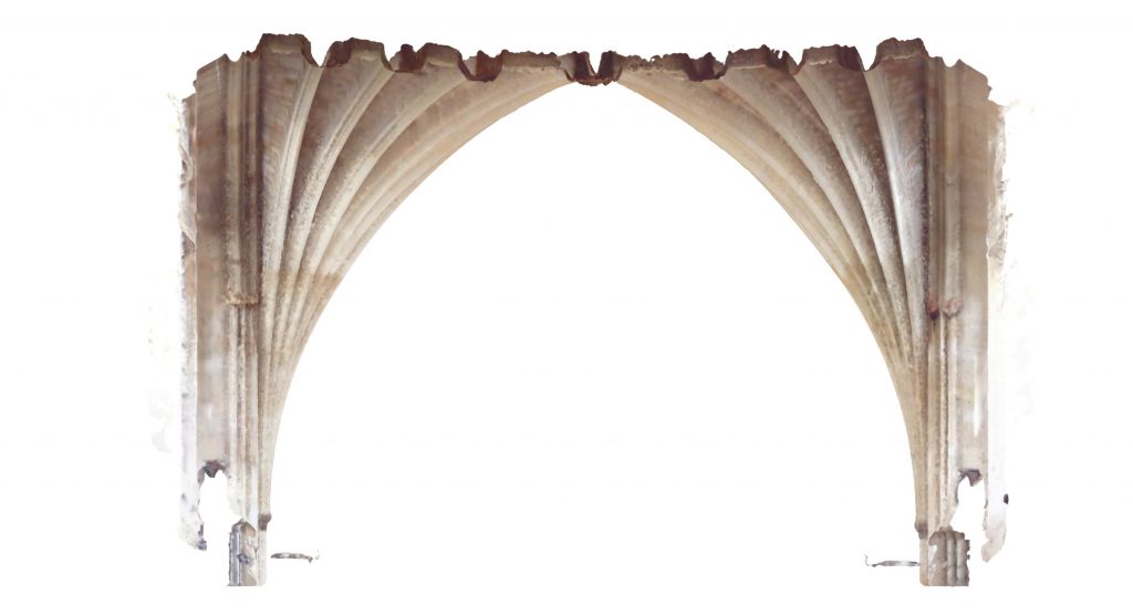 Transverse section of mesh model of the nave at Exeter Cathedral