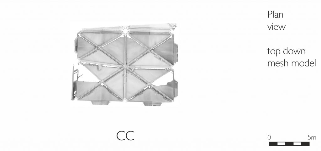 Plan view of mesh model of Consistory Court at Lincoln Cathedral