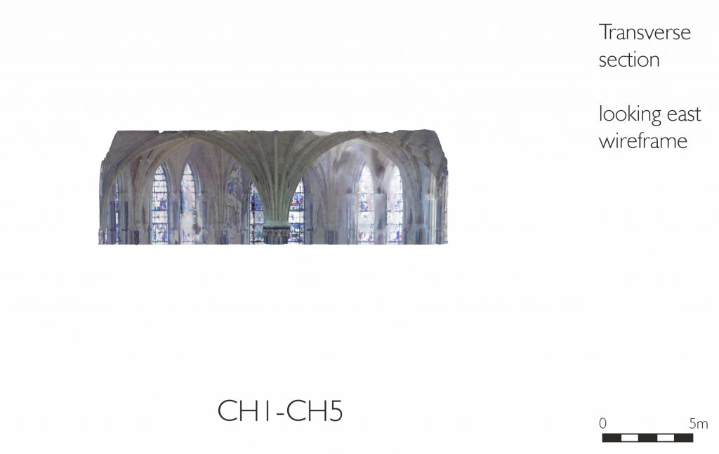 Transverse section of mesh model of Chapter House at Lincoln Cathedral