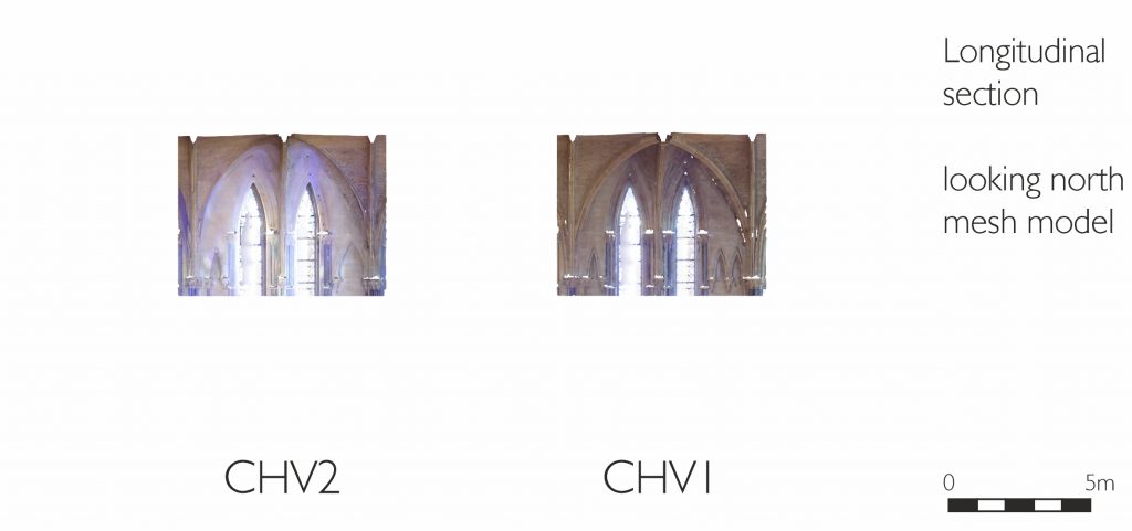 Longitudinal section of mesh model of Chapter House vestibule at Lincoln Cathedral