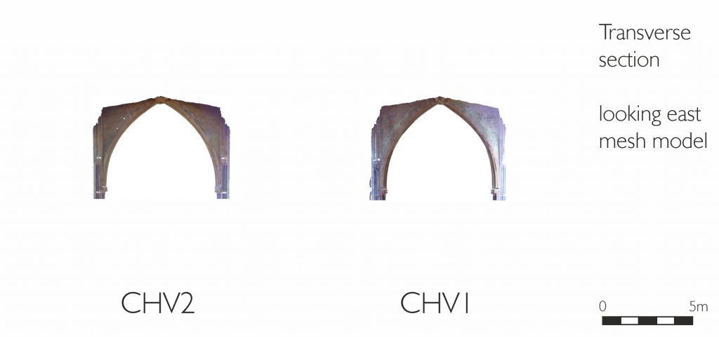 Transverse section of mesh model of Chapter House vestibule at Lincoln Cathedral