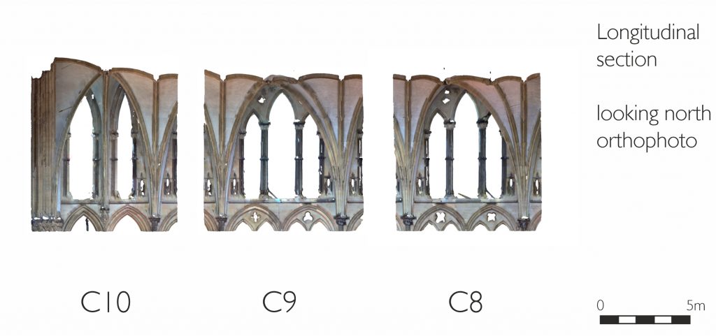 Longitudinal section of mesh model of St Hugh’s Choir at Lincoln Cathedral