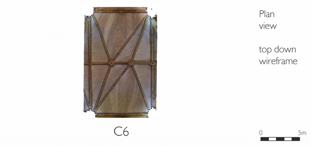 Plan view of mesh model of east crossing  at Lincoln Cathedral