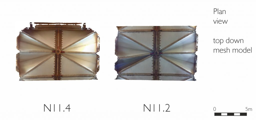 Plan view of mesh model of the Great Transept at Lincoln Cathedral