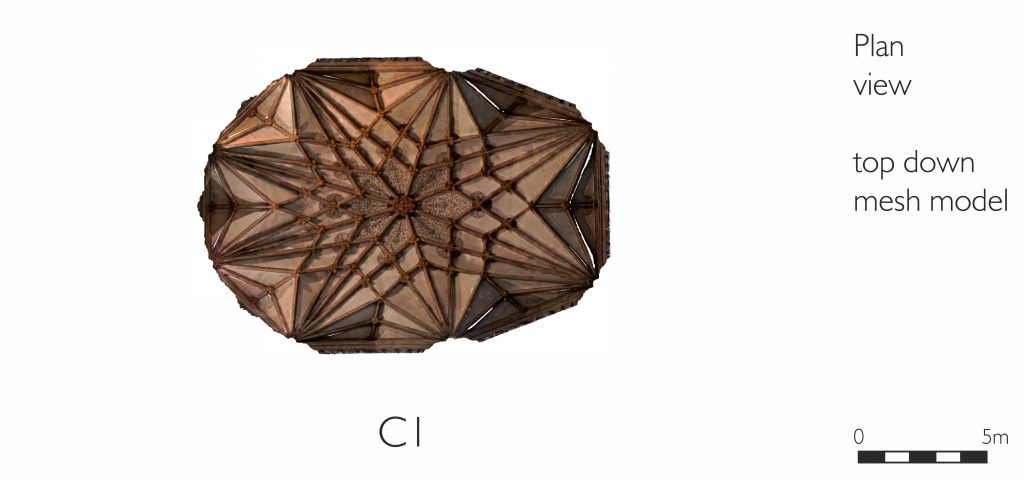  Plan view of mesh model of Lady Chapel at Wells Cathedral