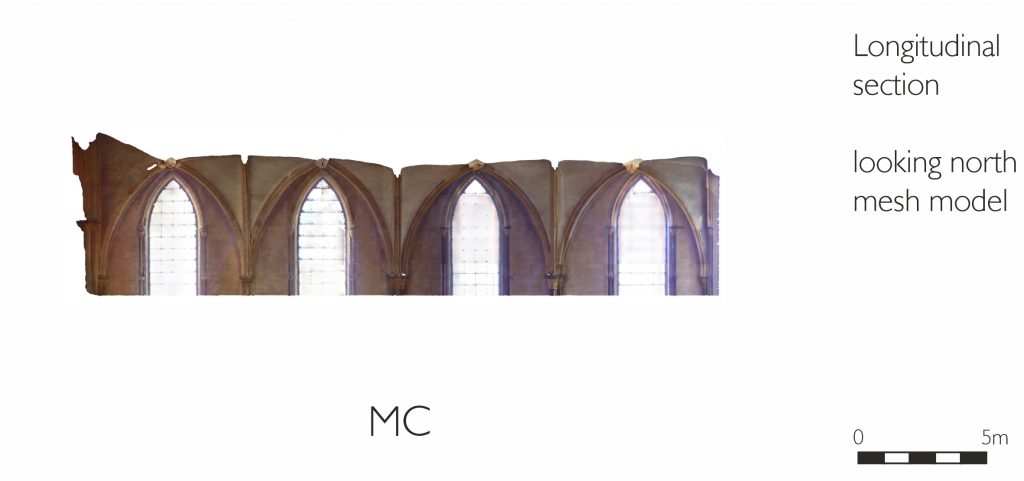 Longitudinal section of mesh model of Morning Chapel at Lincoln Cathedral