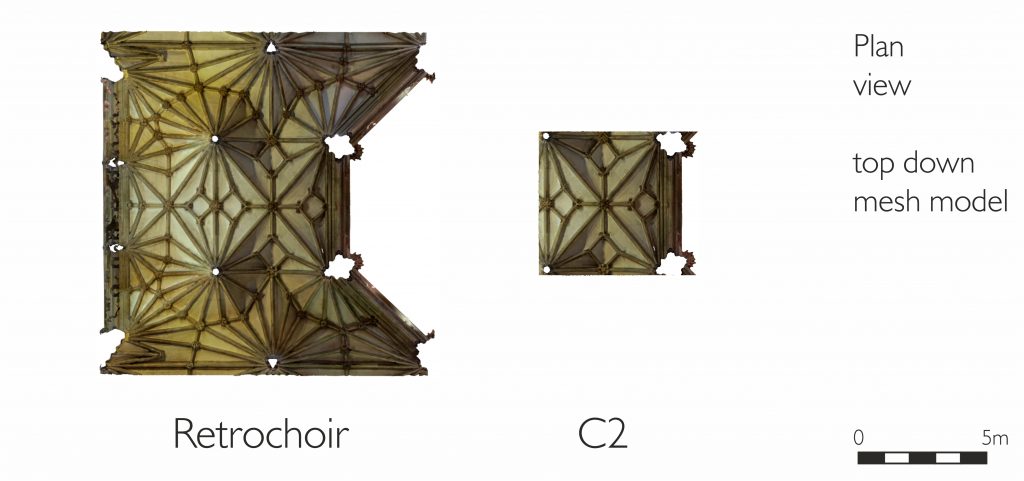  Plan view of mesh model of retrochoir at Wells Cathedral