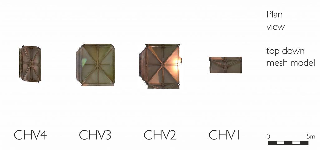 Plan view of mesh model of chapter house vestibule at Wells Cathedral