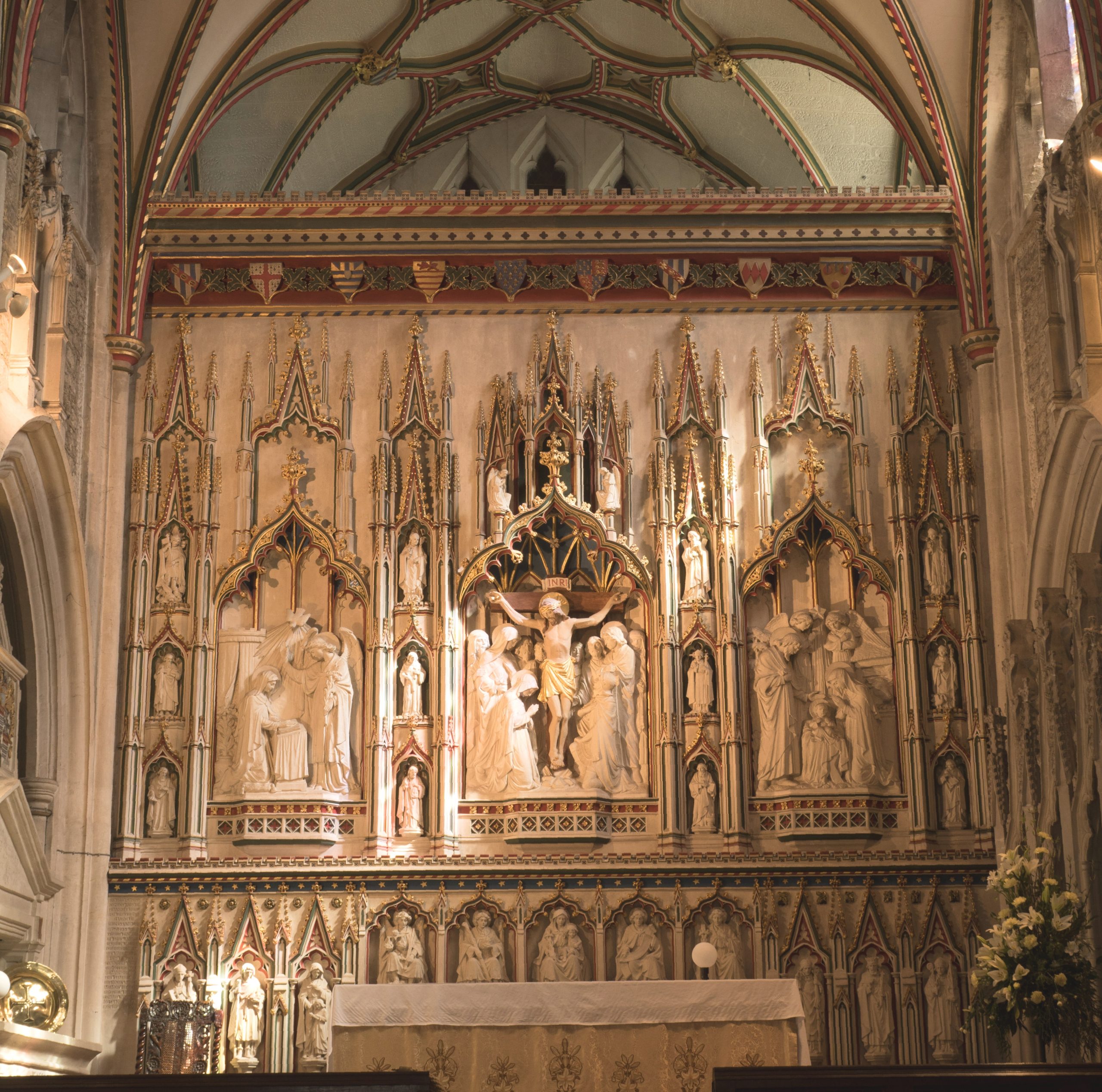 Image of the reredos at Ottery St Mary