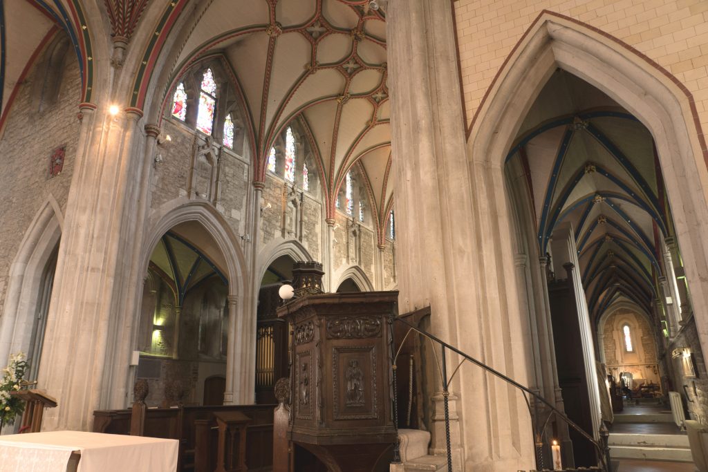 Image of the choir at Ottery St Mary, looking northeast