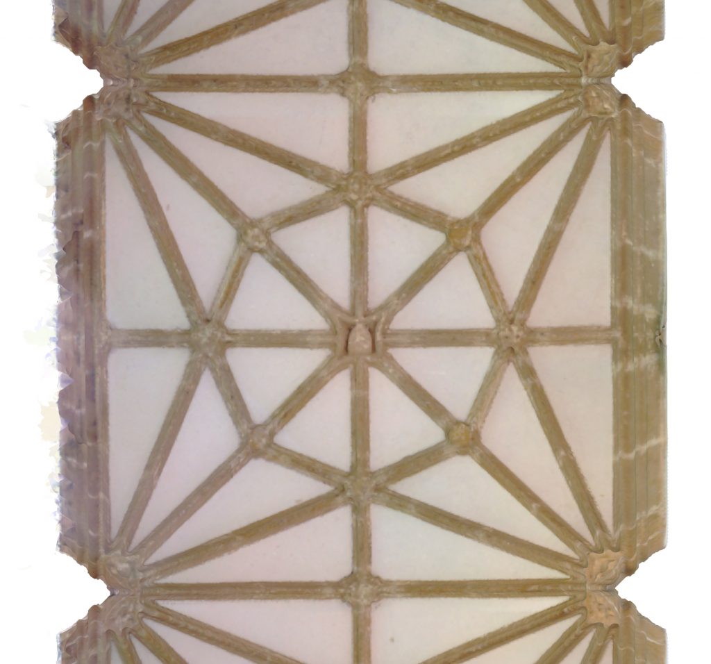 Plan view of mesh model of east walk of cloister at Wells Cathedral 