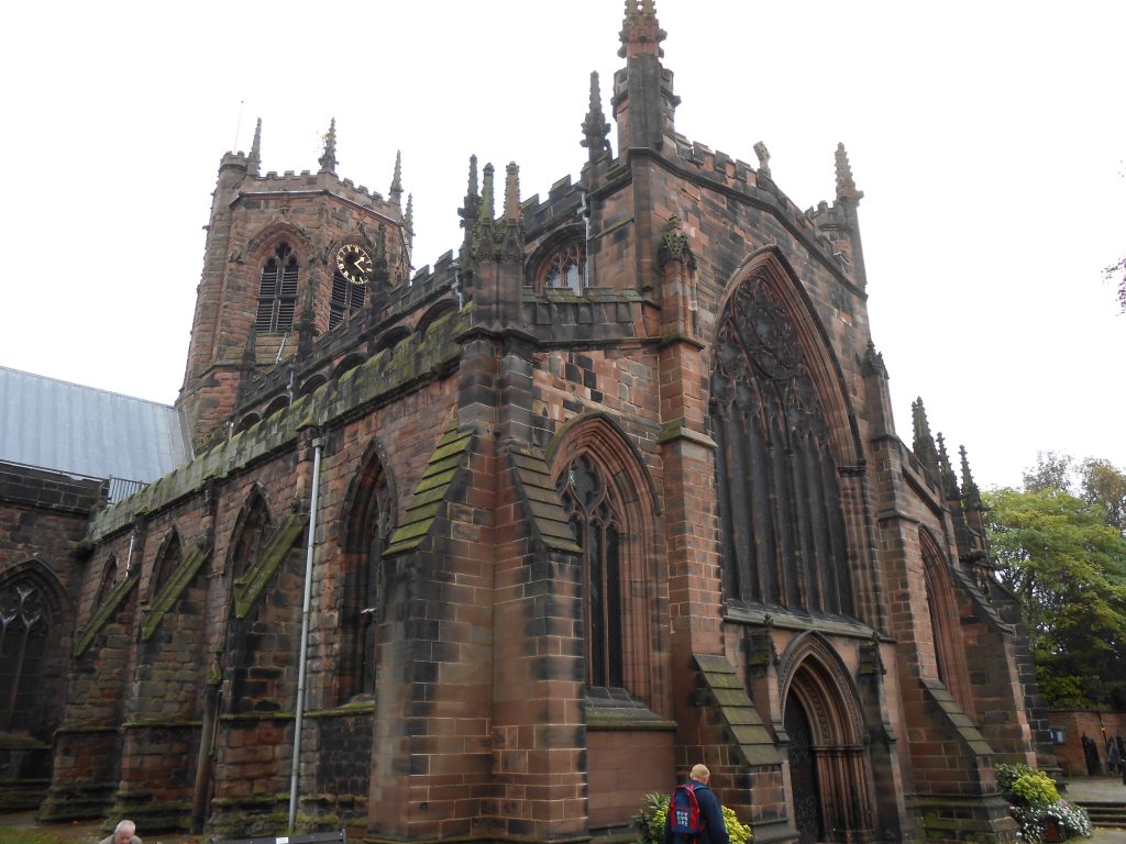 Image of exterior of St Mary's Church, Nantwich, photograph by Rept0n1x (Wikimedia Commons, CC-BY-SA-3.0 licence)