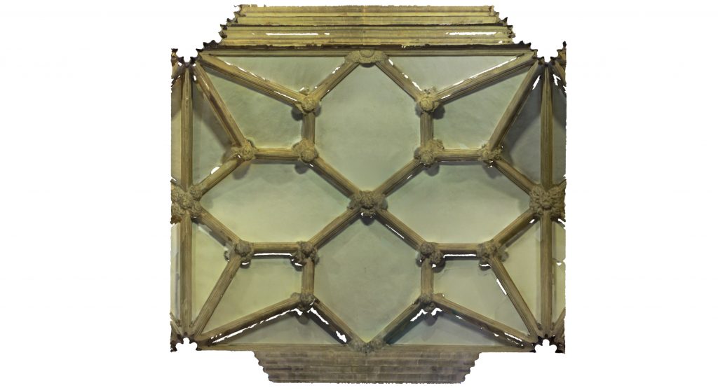 Plan view of mesh model of the south choir aisle at Wells Cathedral