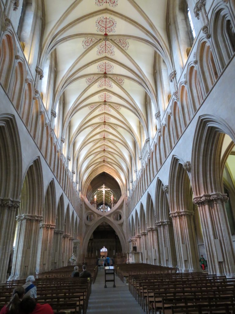 Image of nave at Wells Cathedral, looking east