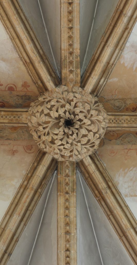 Image of central boss and ribs in bay S11.2 of Great Transept at Lincoln Cathedral