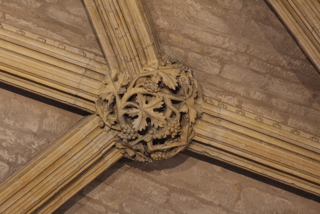 Image of rib mouldings in the Angel Choir aisle at Lincoln Cathedral