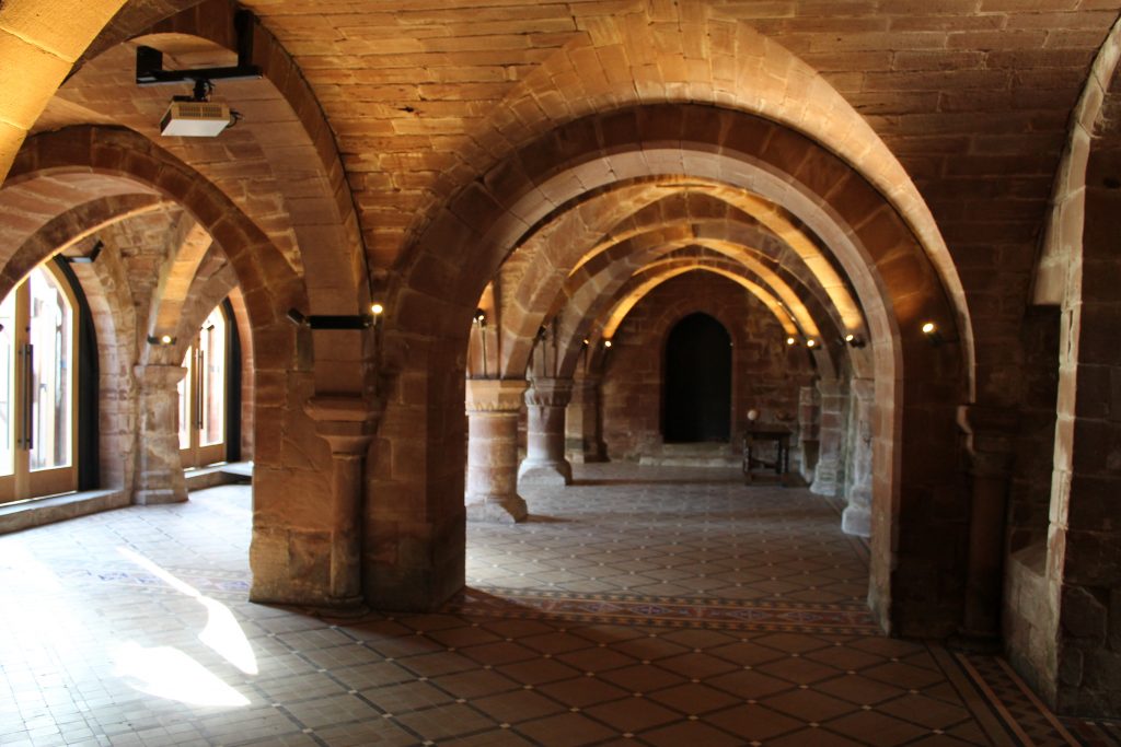 Image of the reconstructed groin vaults at Norton Priory