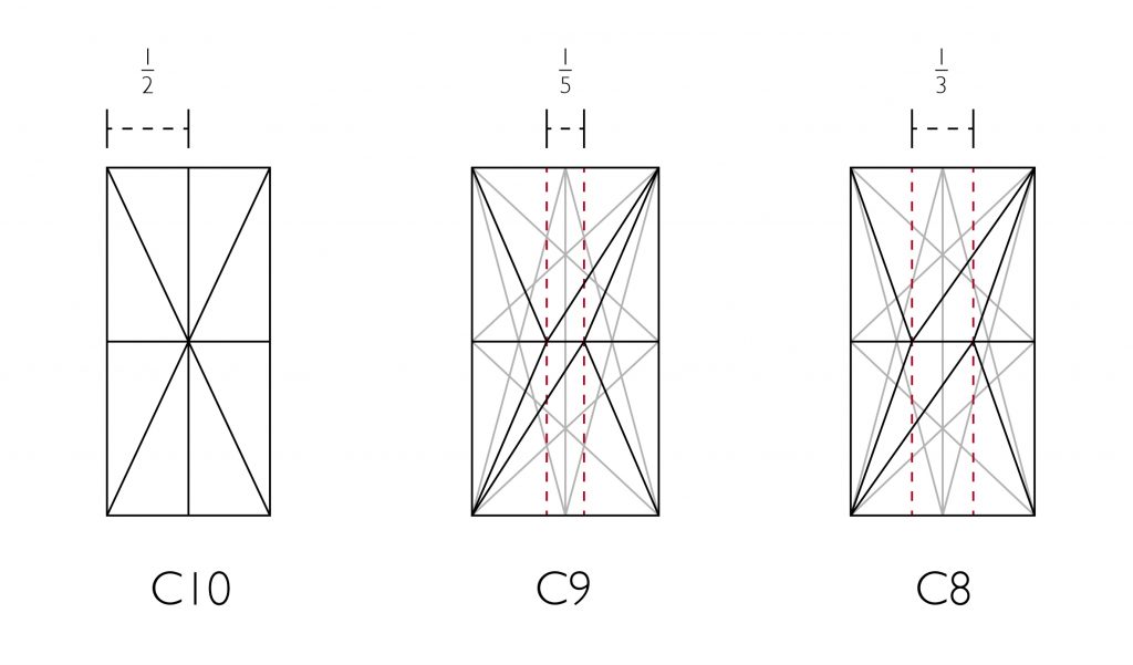 Image of the design process for generating proportions using the starcut in St Hugh's Choir at Lincoln